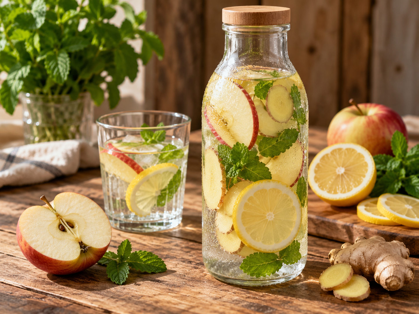 Apfel-Ingwer-Frischekick mit Apfel, Zitrone und Ingwer