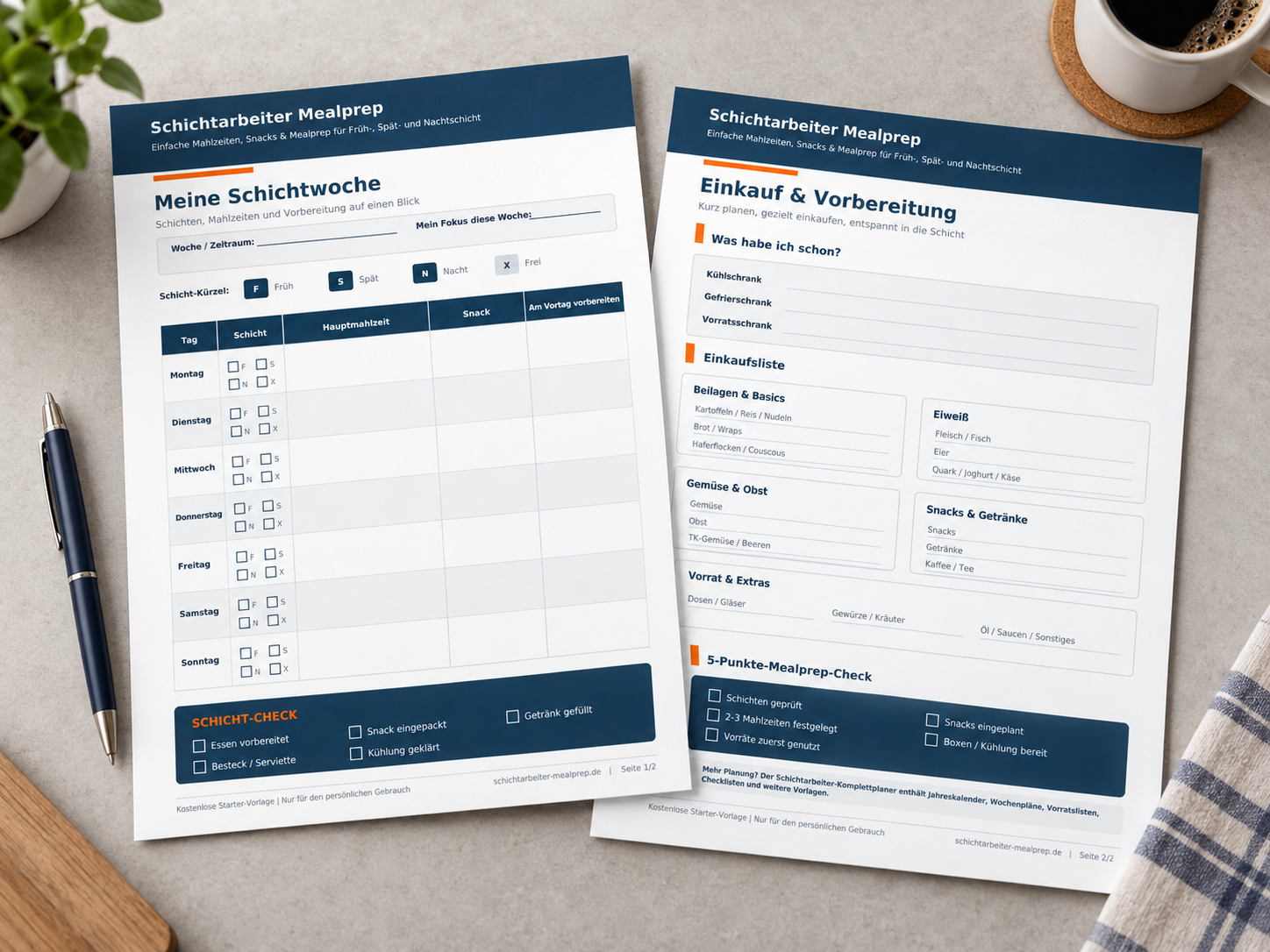 Kostenloser Mealprep-Starterplan für Schichtarbeiter